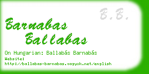 barnabas ballabas business card
