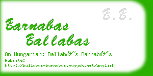 barnabas ballabas business card